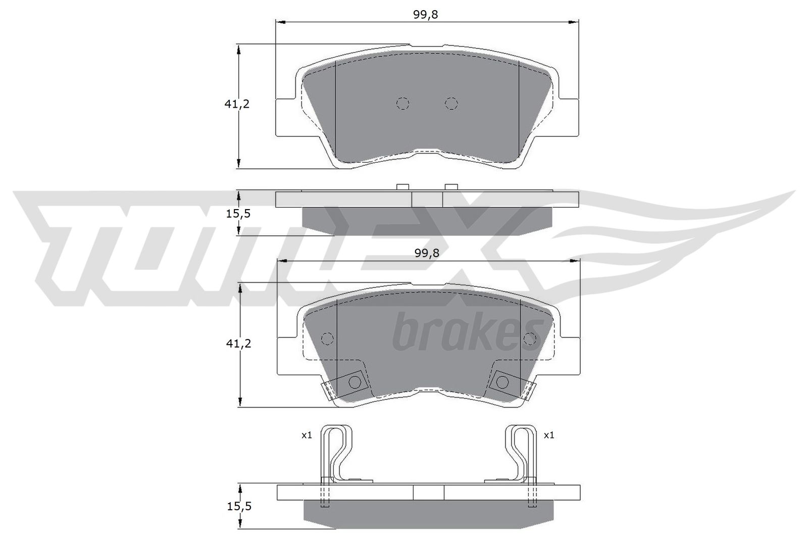 Sada brzdových platničiek kotúčovej brzdy TOMEX Brakes